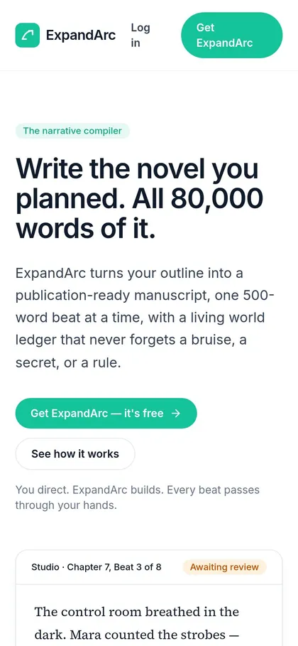 ExpandArc on a phone