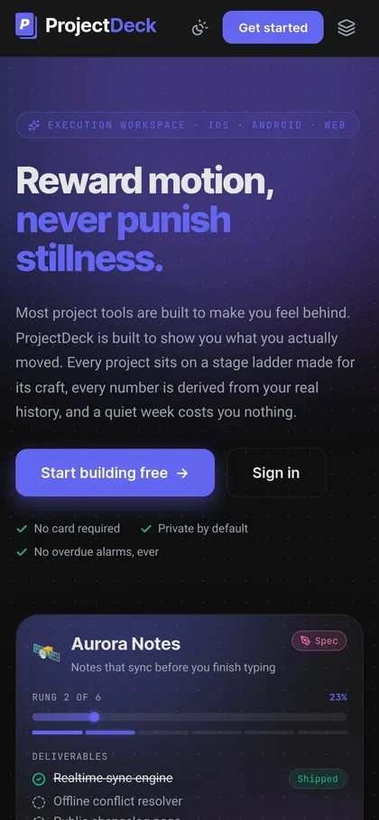 ProjectDeck on a phone