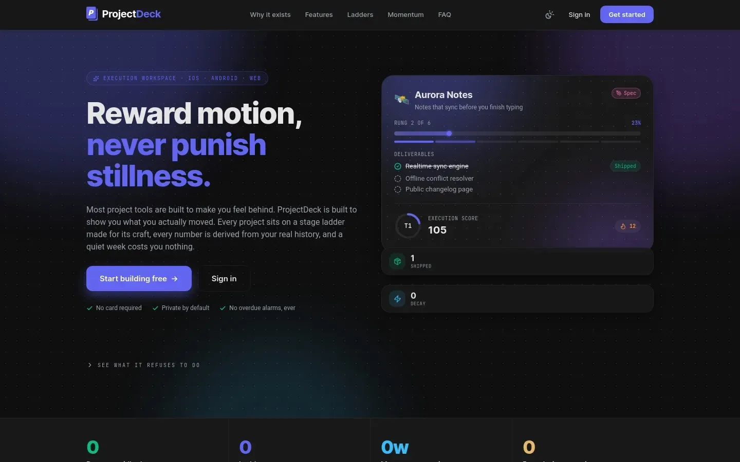 ProjectDeck homepage