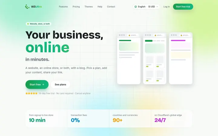 W3Ultra homepage